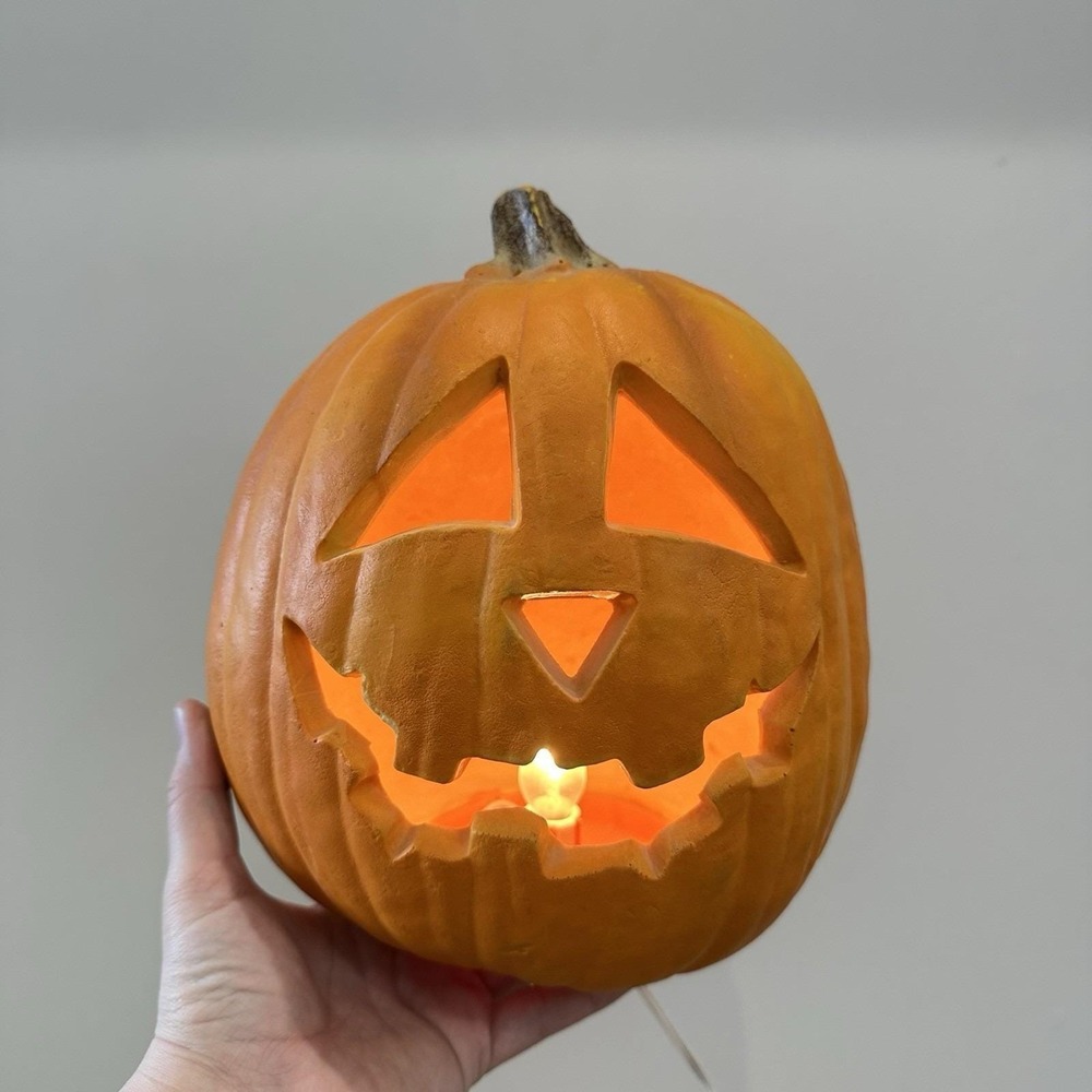 VTG 1995 Trendmasters Halloween Light Up Foam Blow Mold‎ Pumpkin Jack O Lantern